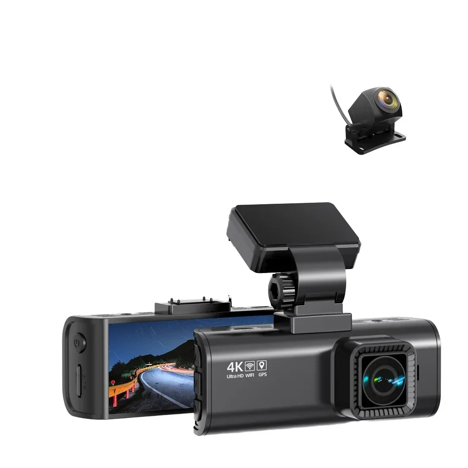 

APP night vision WIFI WDR G sensor 4K dual driving recorder, front and rear built-in GPS car camera driving recorder