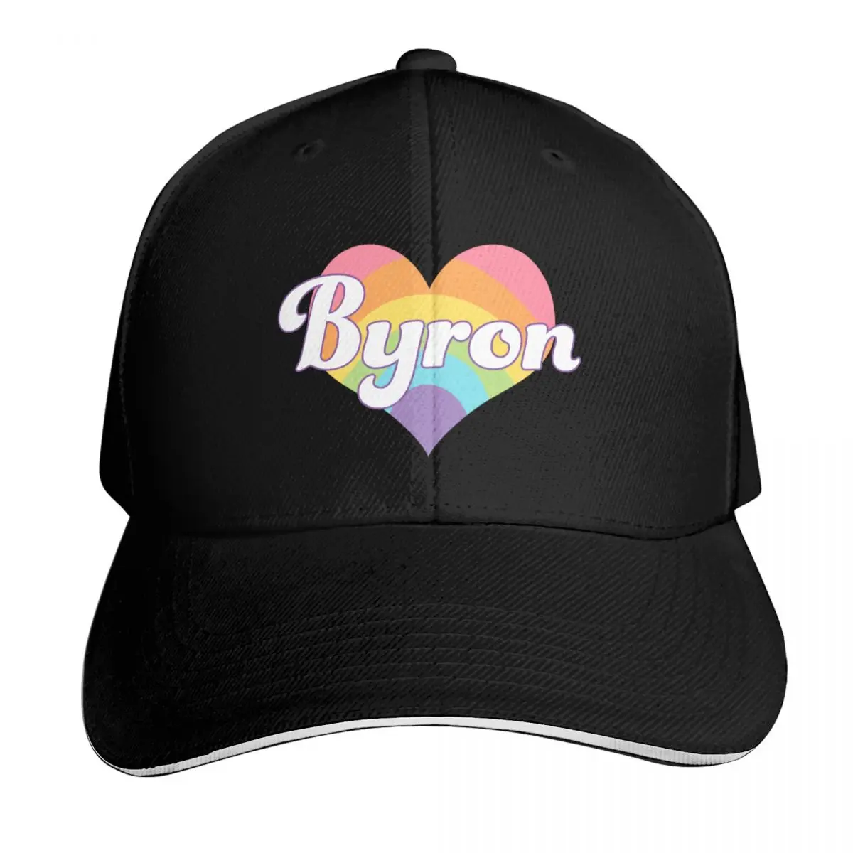 Love Byron - Byron Bay, Australia - Rainbow Heart Byron Baseball Cap Men Women Casual Summer Sport Sun Cap