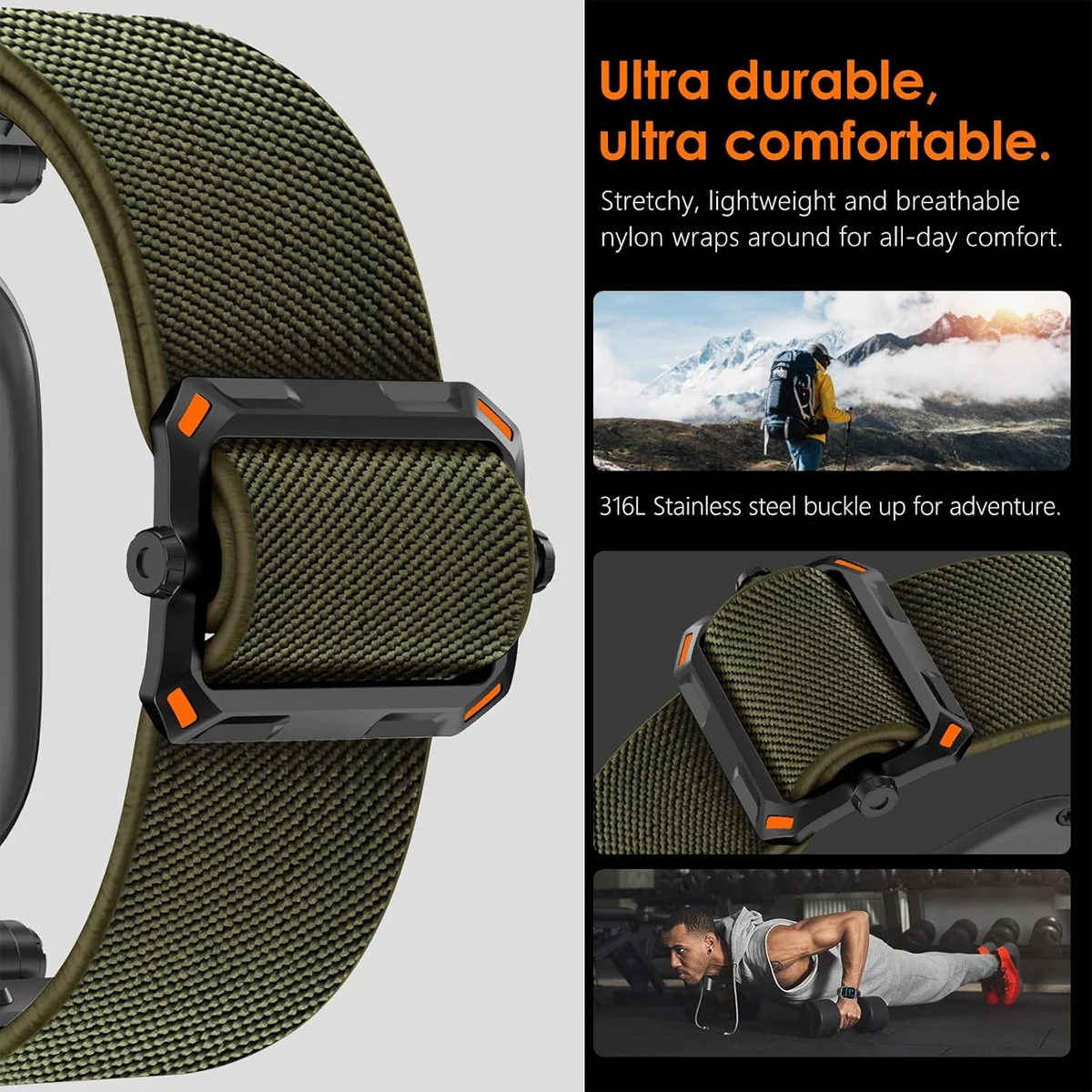 Correa deportiva de nailon para Apple Watch 2, 49mm, 10, 9, 8, 7, pulsera tejida, conector de Metal para Iwatch Series 46mm 45mm 6 5 se 44mm 42