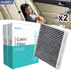 2PC Car Accessories Activated Carbon Cabin Air Filter For Honda City CR-Z Fit 3 4 HR-V Insight 80292-TF0-G01 2011 2012 2013 2014