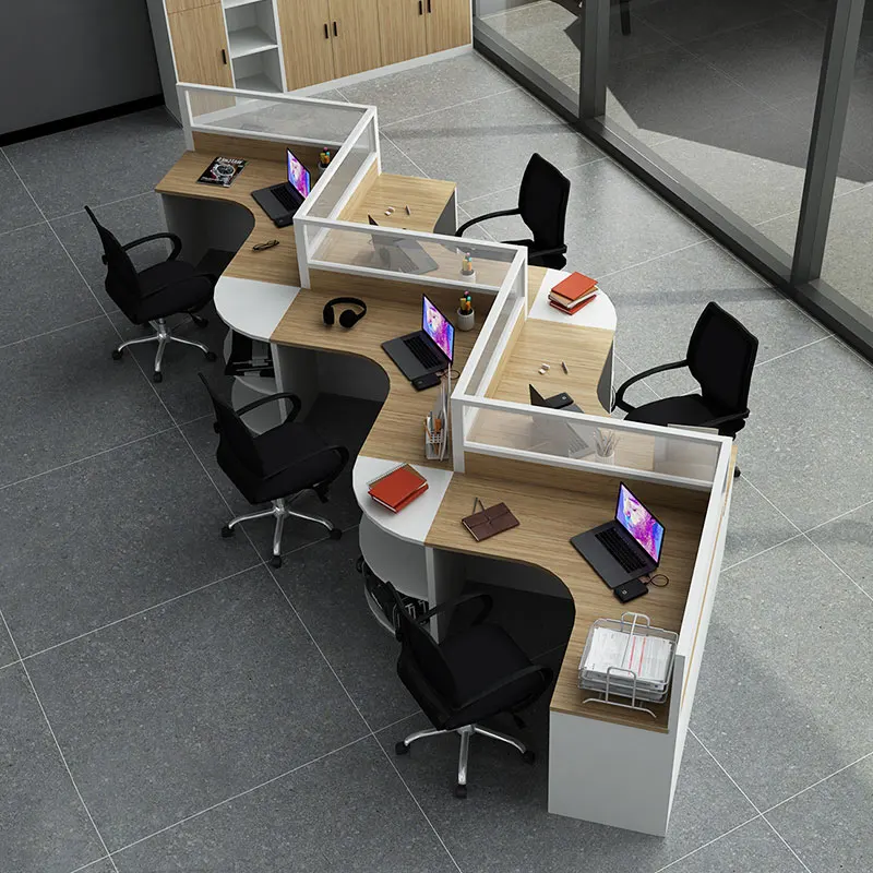 New Arrival Modular Office W Shaped Corner Desk Workstation For Open Area Modern Office Furniture Desk