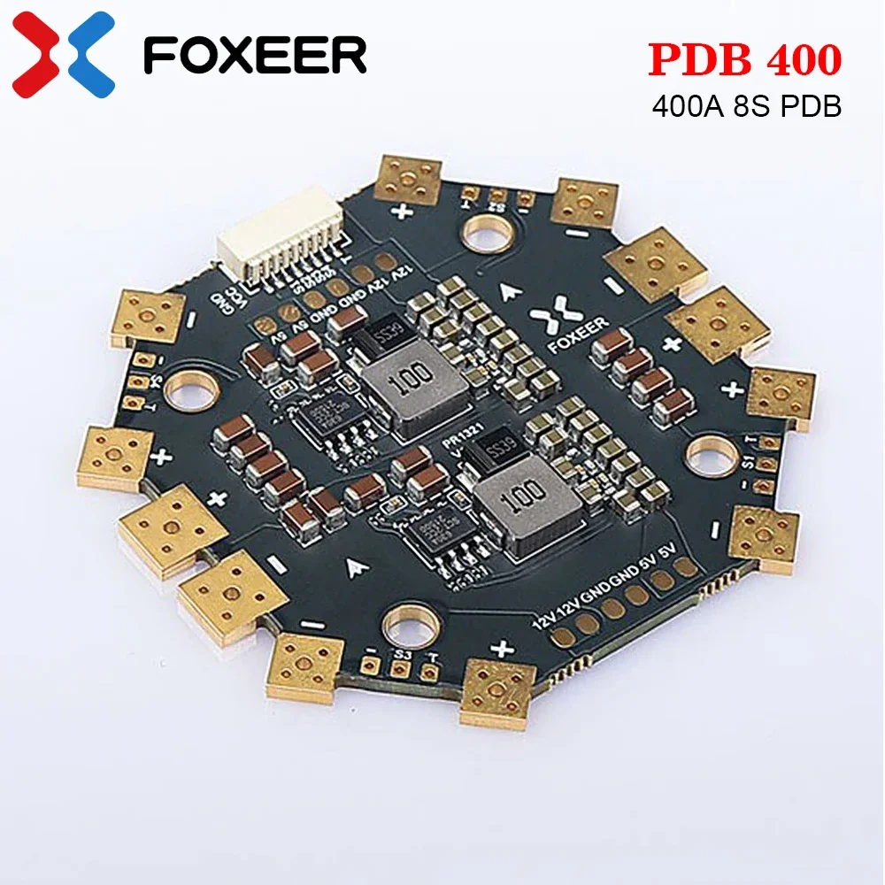 SkyDElFOXEER PDB 400A 4-8S Lipo Dual Battery Pack Solder Pad Mounting Hole Spacing 30.5x30.5mm For RC FPV