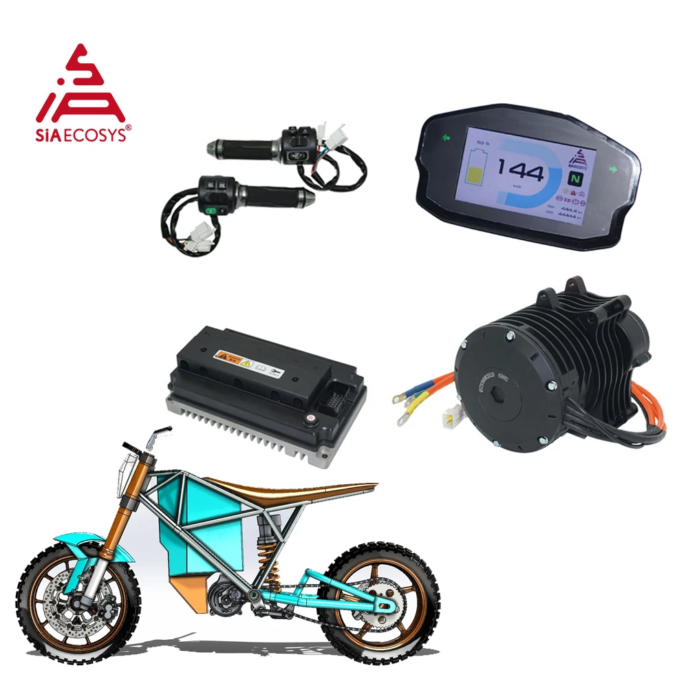 

QSMOTOR 138 3000W V3 70H 5500W Max continuous 72V 100KPH Mid drive Motor conversion kit with EM150-2SP/EM200-2SP Controller