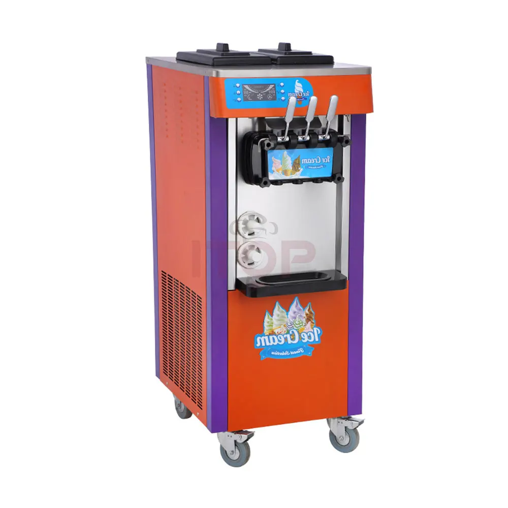 Macchina per gelato soft economica a tre gusti per yogurt in acciaio inossidabile di buona qualità da tavolo commerciale in vendita