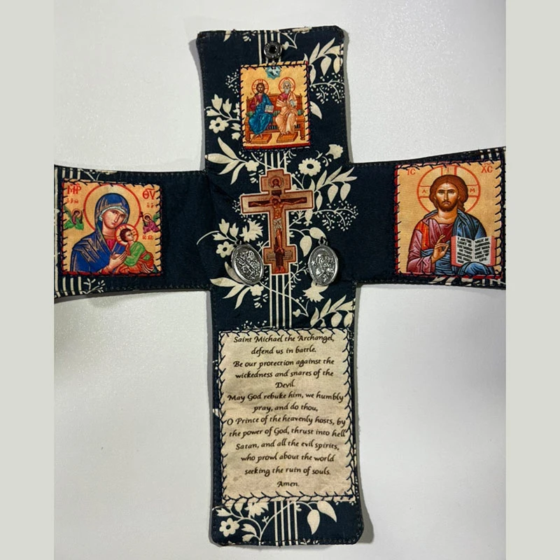Sac de prière chrétien portable fait main avec croix, kit de dévotion de voyage pour la protection spirituelle et la foi