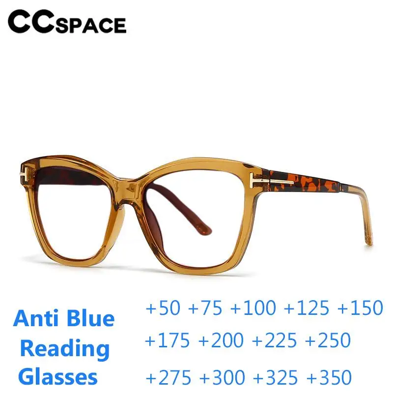 

B57488 Fashion Rivet Anti Blue Light Reading Glasses Casual Optical Cat Eye Presbyopia Eyeglasses +50+100+150+200+250+300+350