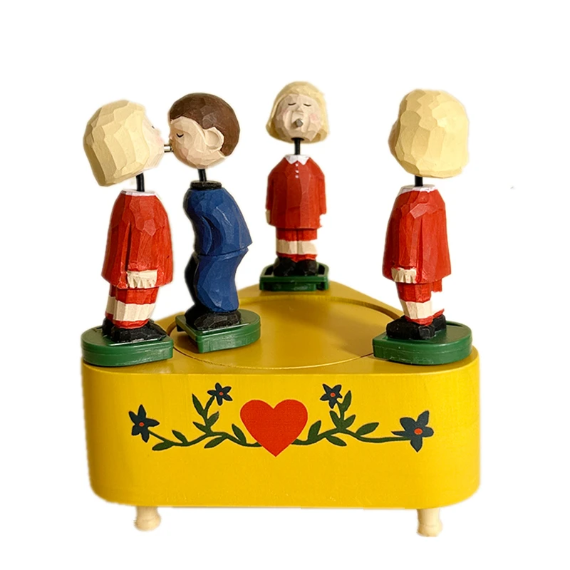 Vintage west german dolls Bluetooth music box  couple kissing carousel working Home Decoration Valentine\'s Day Gift