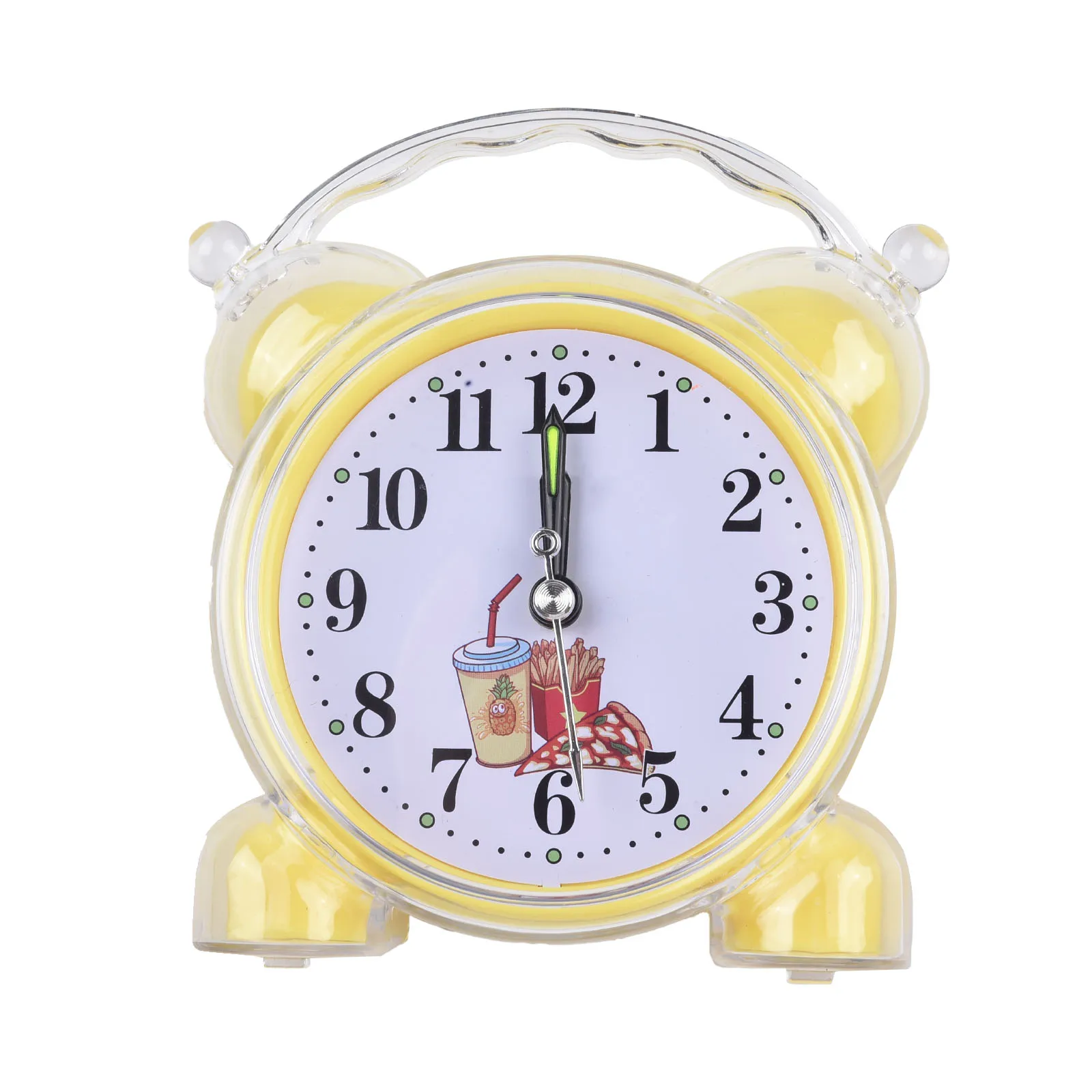 High Qulity Practical Brand New Alarm Clock Cute Yellow/Red/Blue/Pink/Orange 11.6x10.2cm Bedside Desk Convenient