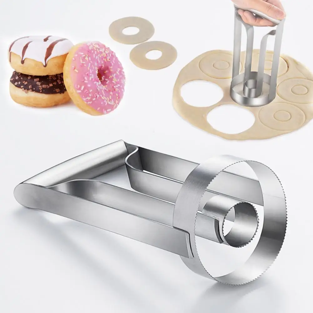 Convenient Doughnut Mold Stainless Steel Cookie Mold Food Grade Cake Bagel Donut Cutter Maker Mould Baking Tools
