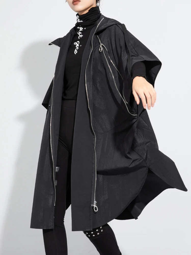 Max LuLu Gothic Long Winter Ladies Punk Windbreakers Fashion Vintage Leisure Long Clothes Classic Hooded Loose Oversized Trench