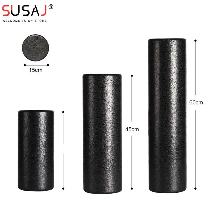 3 Sizes Pilates Foam Roller Black Yoga Foam Roller 30/45/60CM Exercise Equipment Massage Roller Body For Women/Men