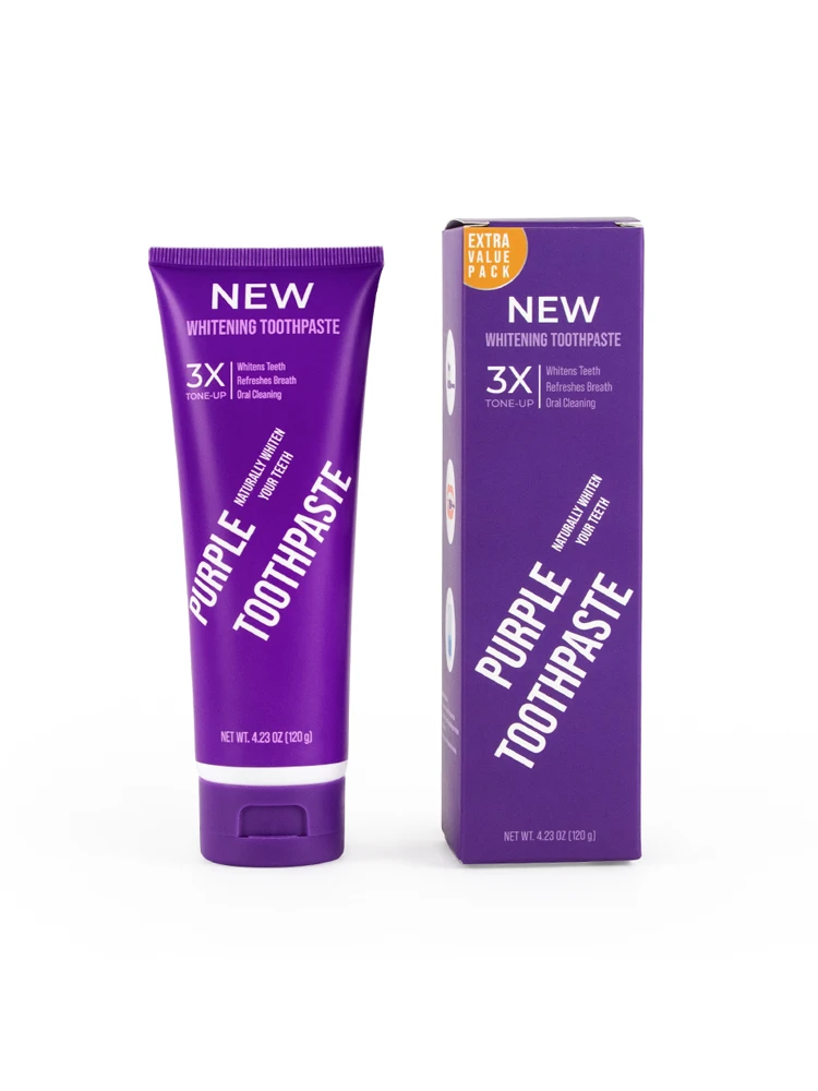 

New Purple Teeth Whitening Toothpaste Tooth Stain Oral Gum Care Fresh Breath