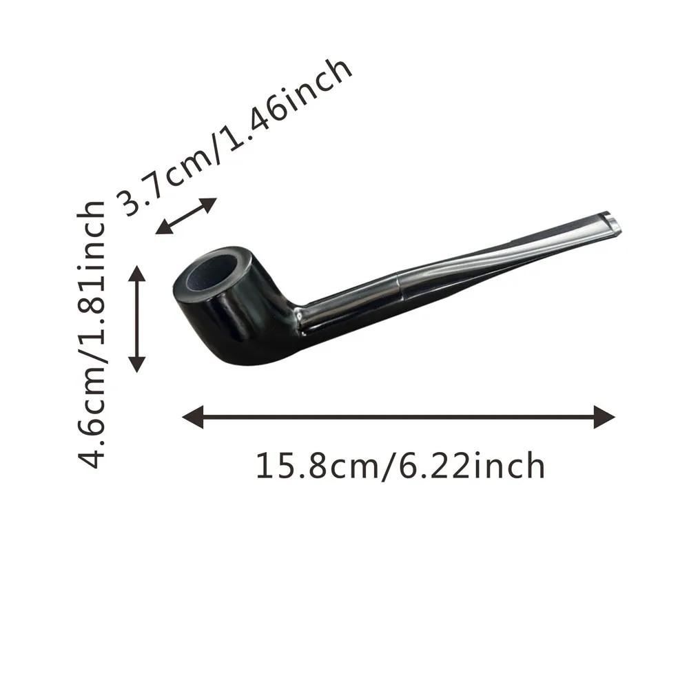 1pcs Black Ebony Wood Vintage Classic Tobacco Pipe Natural Sandalwood Smoke Pipe