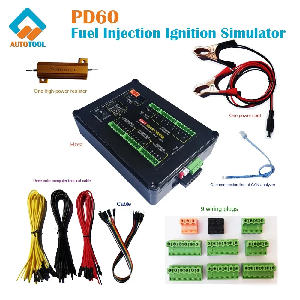 PD60 Fuel Injection Ignition Simulator ECU Maintenance Platform Gasoline Diesel Vehicle Computer Board Coil Simulator Test Tools