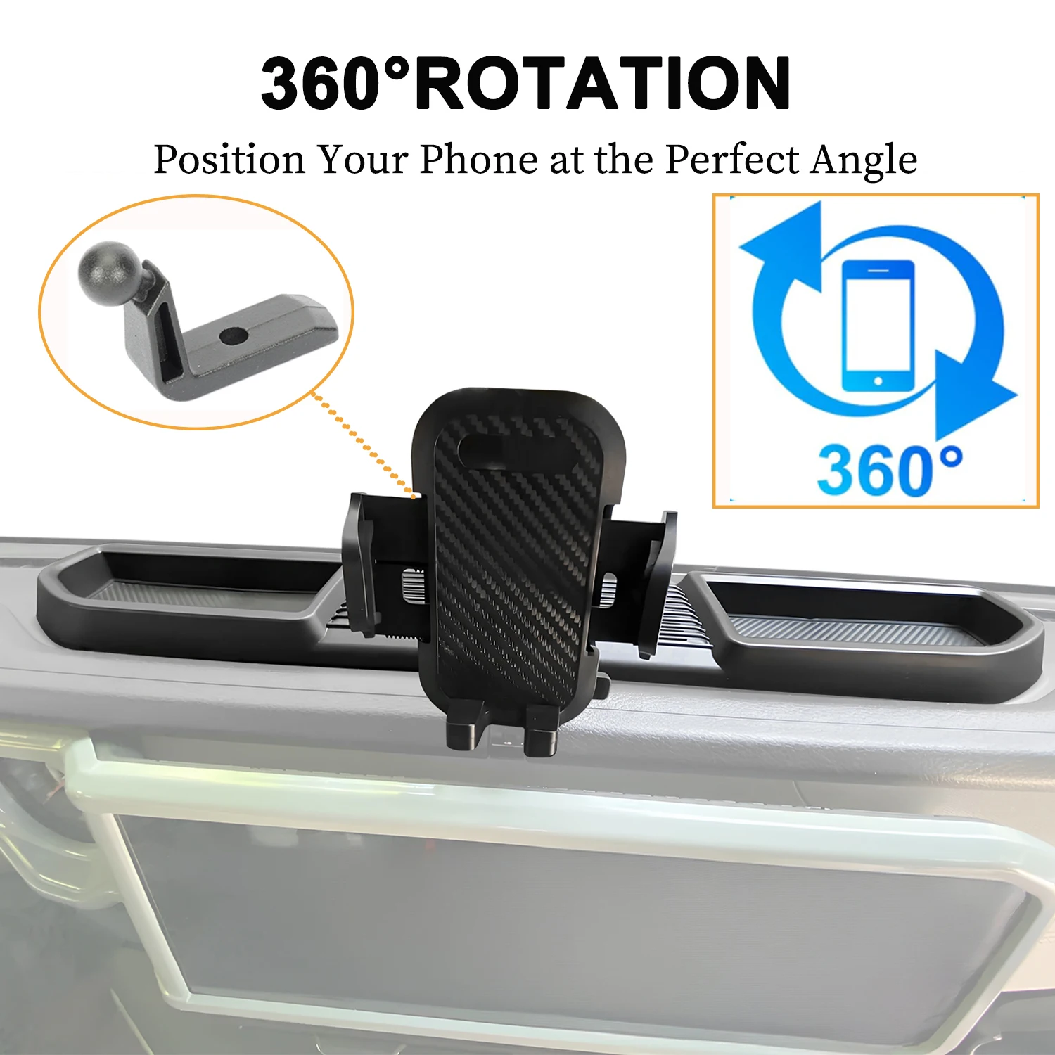 Car Center Console Dash Phone Holder Storage Box GPS Mount Bracket for Jeep Wrangler JL 2024 2025 2026 Car Interior Accessories