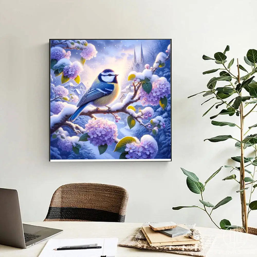 Huacan 2025 مجموعة جديدة لوحات الماس دولفين السماء الماس التطريز البحر الغروب فسيفساء لوحات الديكور الفنية