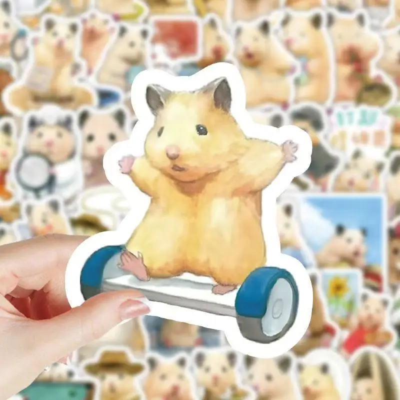 100 sheets of cute little hamster stickers, super cute cartoon stickers, mobile phone case, ledger decoration stickers diy