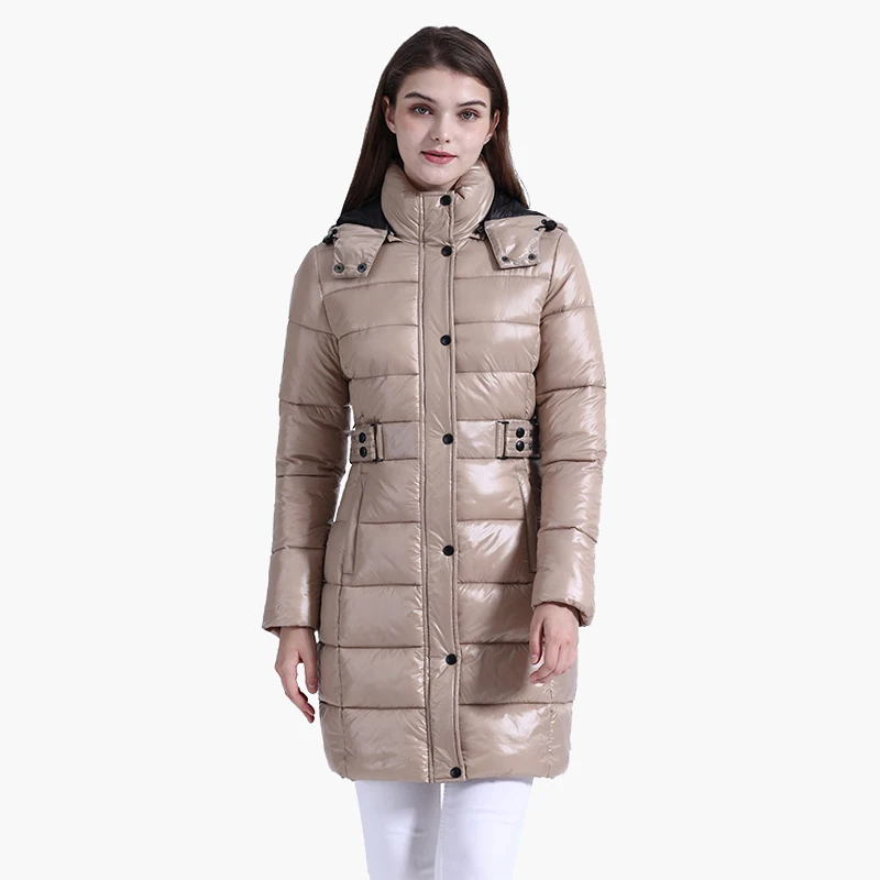 SANTELON Winter Windproof Warm Parkas With Hooded Long Thick Puffer Jackets For Women Fashion Coats Casual Waterproof Outerwear