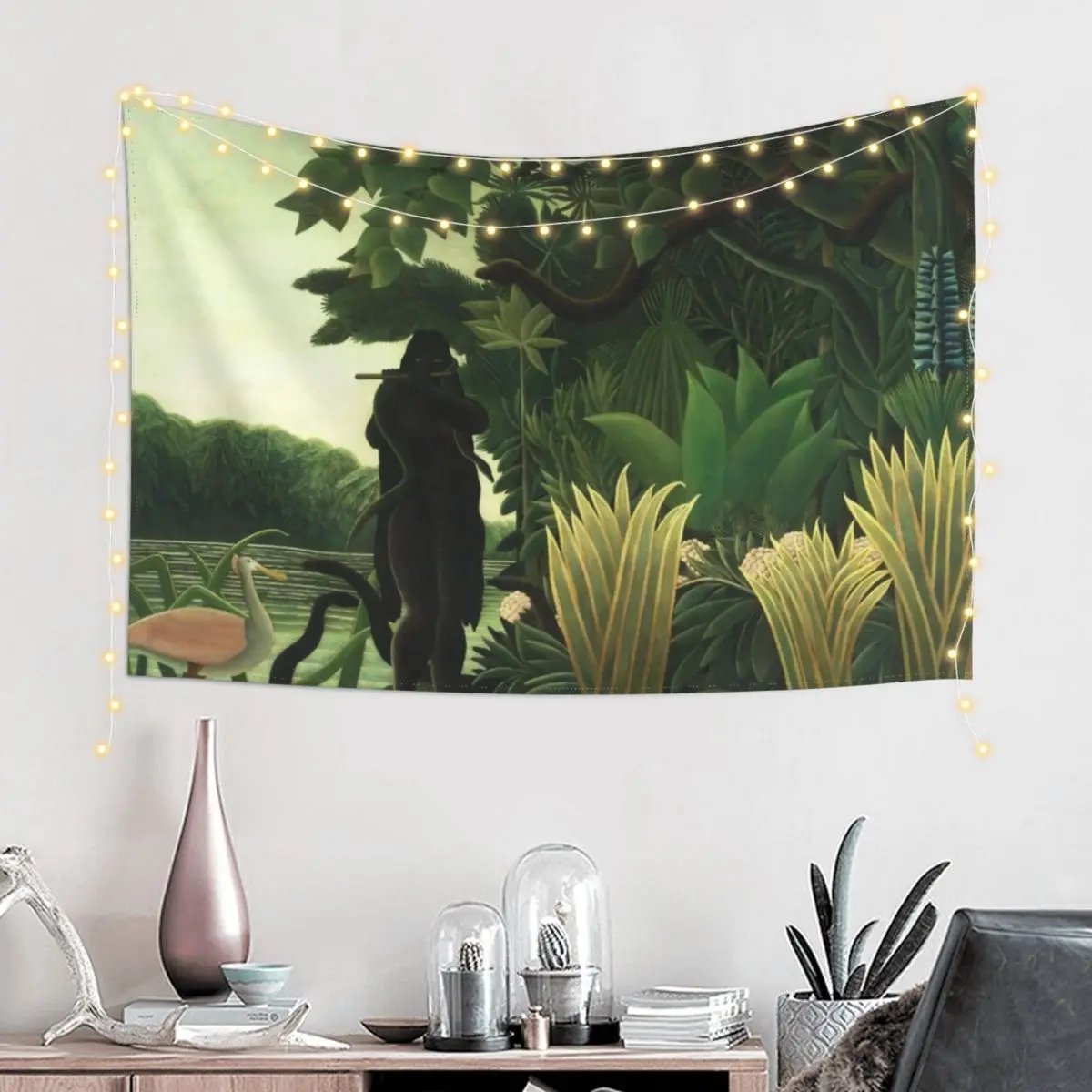 Henri Rousseau - The Snake Charmer (1907) Tapestry Bedroom Deco Art Mural Tapestry