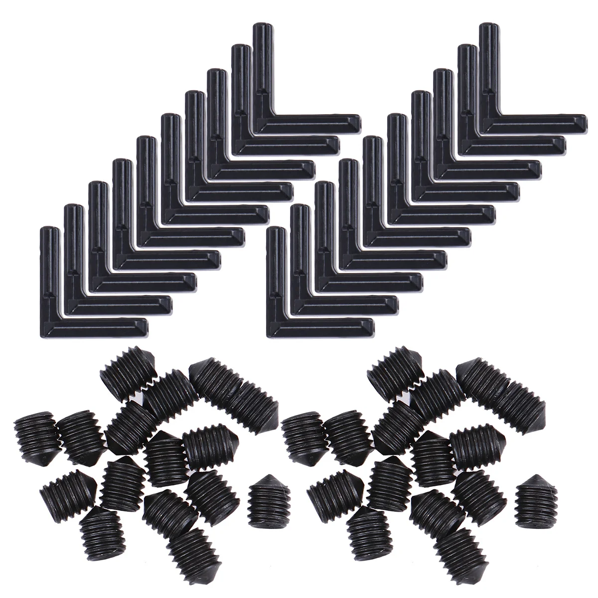 

20Pcs Black T Slot Aluminum Alloy Angle Connector L-Shape Structural Joint for Home Corner Furniture Storage Shoe Rack