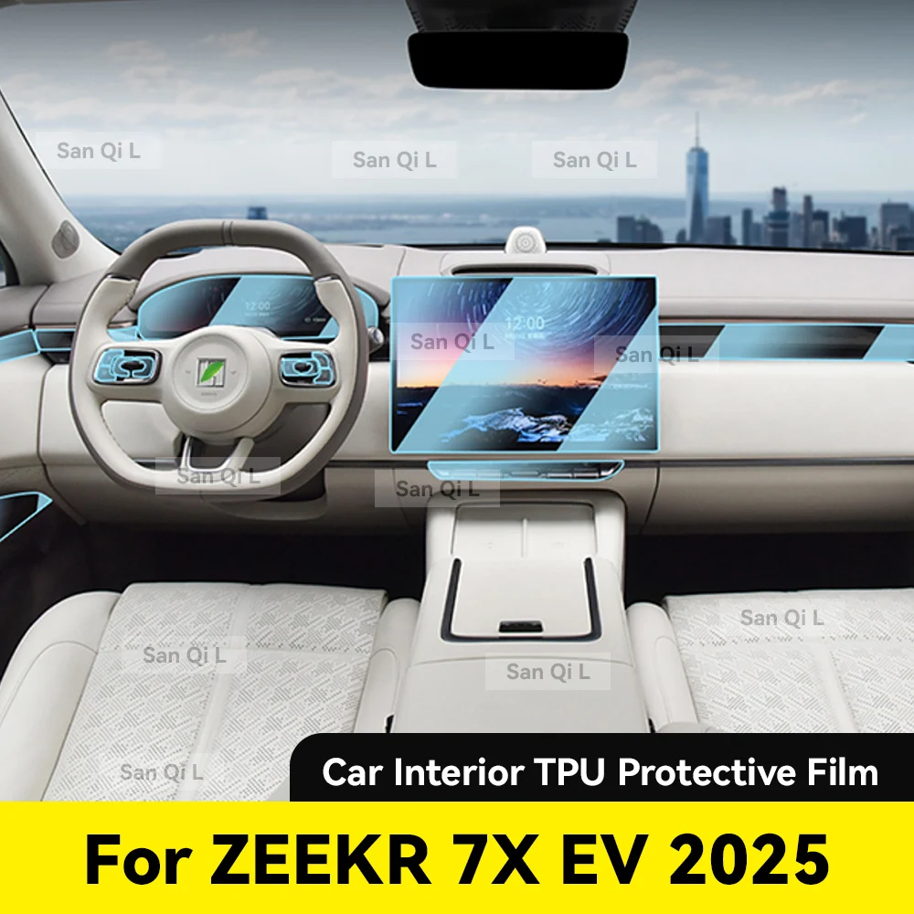 

For ZEEKR 7X EV 2024 2025 Anti-scratch Car Door Center Console Media Dashboard Navigation Car Accessories TPU Protector Film