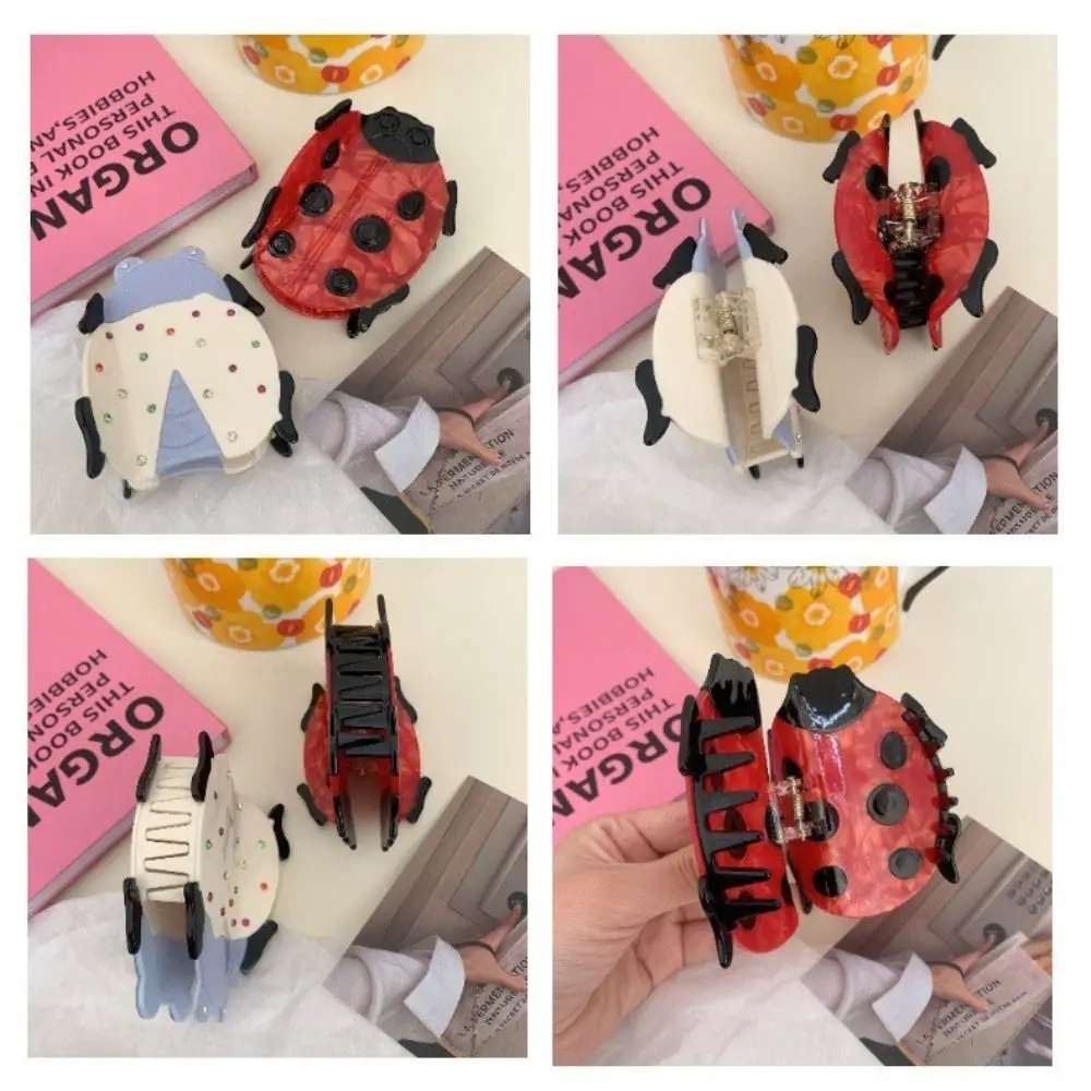 

Fashion Acetate Ladybug Hair Clip Styling Tools Cartoon Hairpin Shark Grasp Clip Women Girl