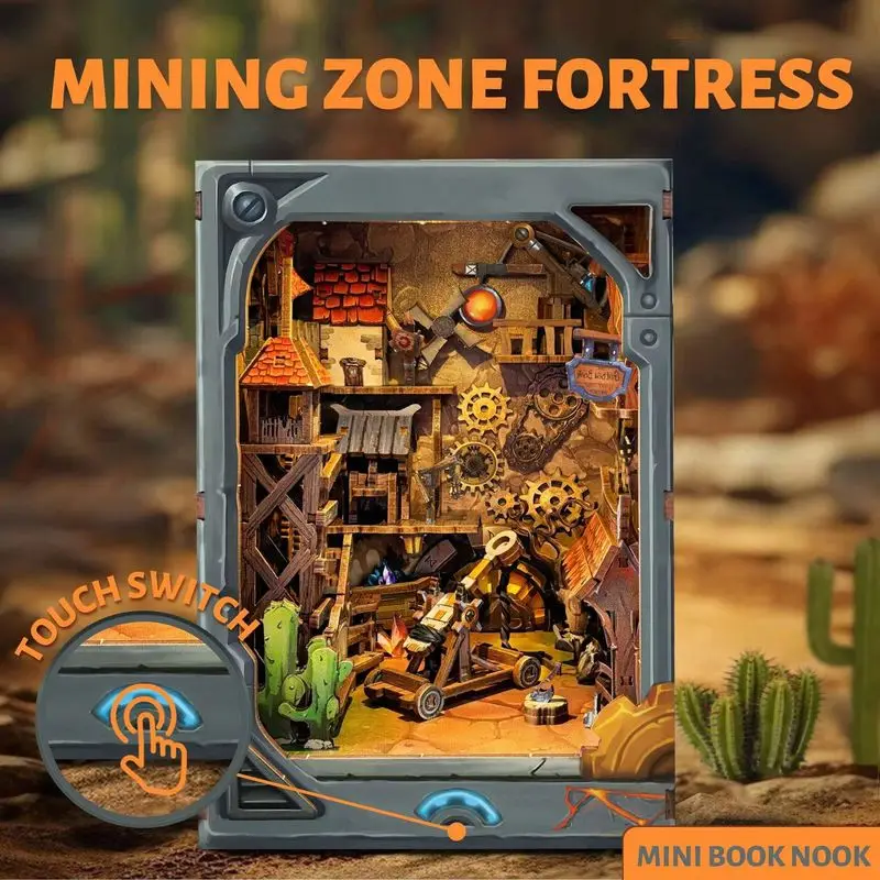 

Miniature 3d Wooden Bookend Diy Model Book Nook Kit Building Office Home Puzzle Bookshelf Insert Dollhouse Birthday Gifts