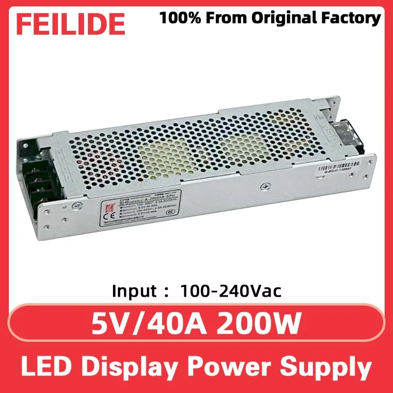 

Полноцветная светодиодная панель, видеостена, мощность 5 В, 40 А, A-200FAR-5PH, светодиодный экран, цифровой знак, 200 Вт, 100/240 В переменного тока, входной источник питания