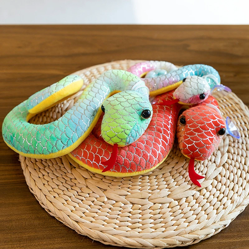 Celebrate The Year Of The Snake With A Lucky Plush Toy – Tie-Dye & Gold Accents, Perfect For Festive Decoration Or Gift image 4