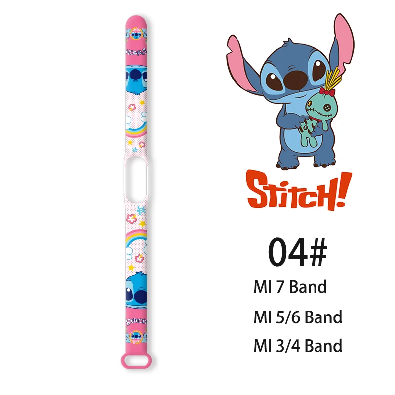 Lilo & Stitch Strap for Xiaomi Mi Band 7 bracelet Sport silicone watch wristband Miband wriststrap For Xiaomi mi band 3 4 5 6 7