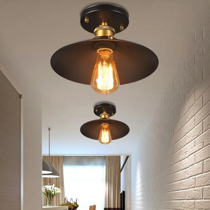Retro indoor lighting Vintage LED lights iron lampshade ceiling light warehouse style light fixture