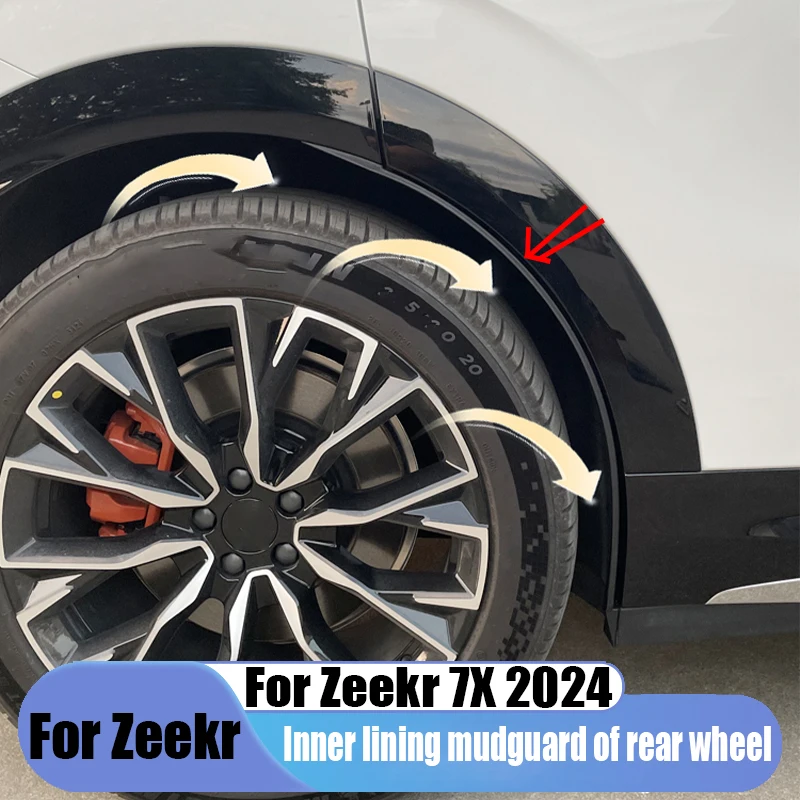 Rear door inner lining mudguard modification special rear wheel mudguard tire protection accessories For Zeekr 7X 2024