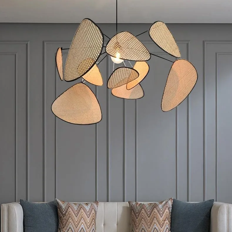 

Wabi Sabi style pendant light, simple modern living room, restaurant, hotel, tea room, rattan art pendant light, homestay light