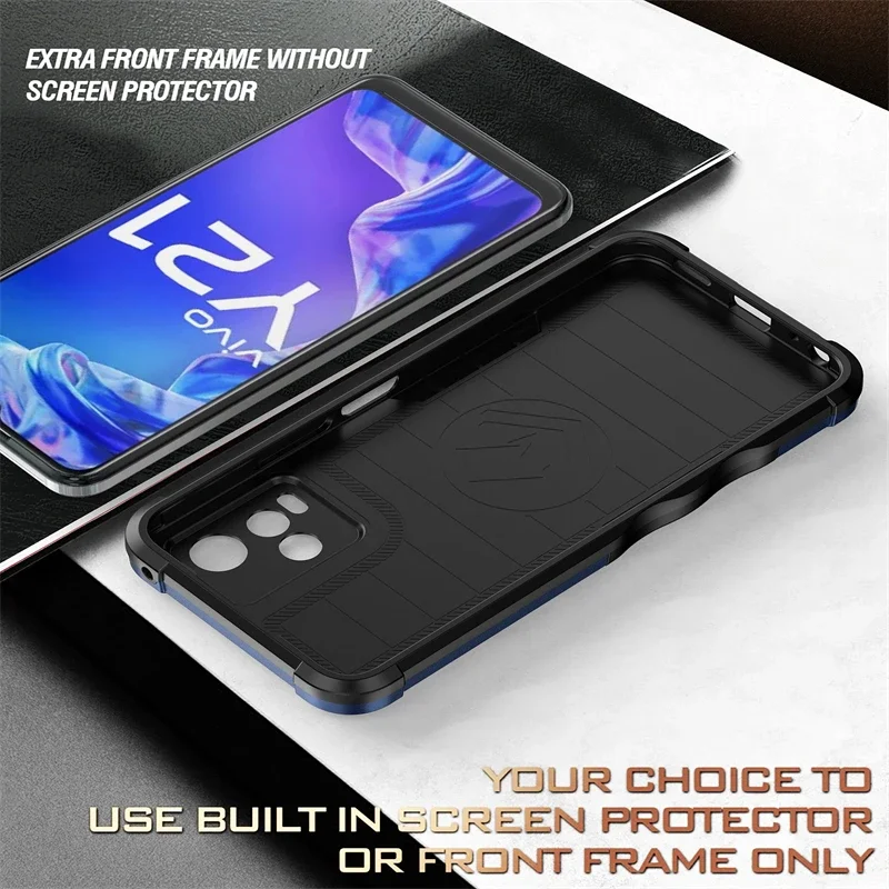 Military Flag Armor Shockproof Phone Case For VIVO Y21 Y21S Y21A Y33S Y20 Y20i Y20S Y12S Soft TPU Frame Hard Plastic Back Cover