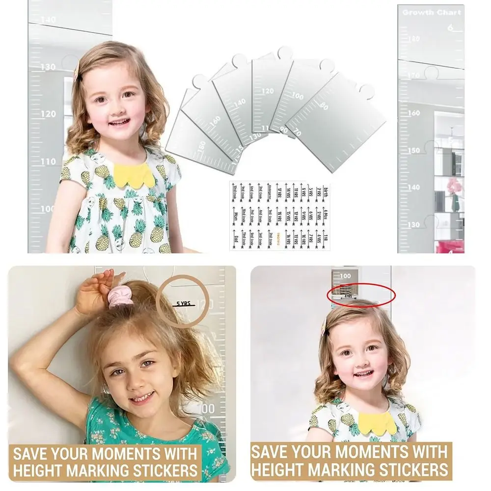 Acrylic Puzzle Mirror Growth Chart Firm Secure Paste Full Body Mirror Mirrored Growth Chart Foldable Design Wall Decoration