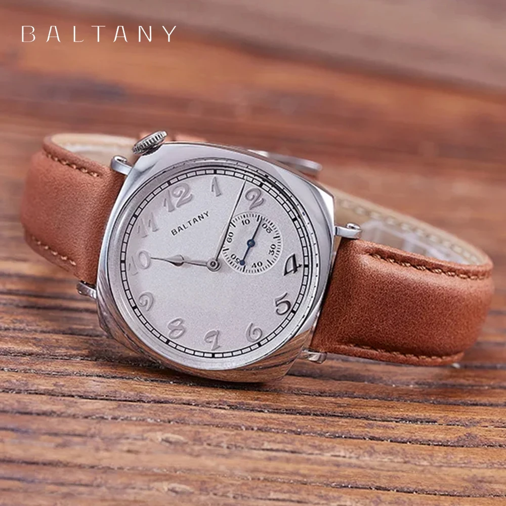 2024New Baltany 1921 Classic Men\'s Automatic Mechanical Watch Luxury Sapphire Leather Waterproof 5Bar Retro Casual reloj hombre