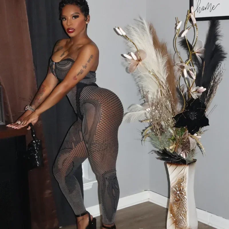 

Fashion New Women's Jumpsuit Sport Tracksuit One Piece Rompers Solid Lace Halter Sleeveless Slim Cutout Bodysuit for Women