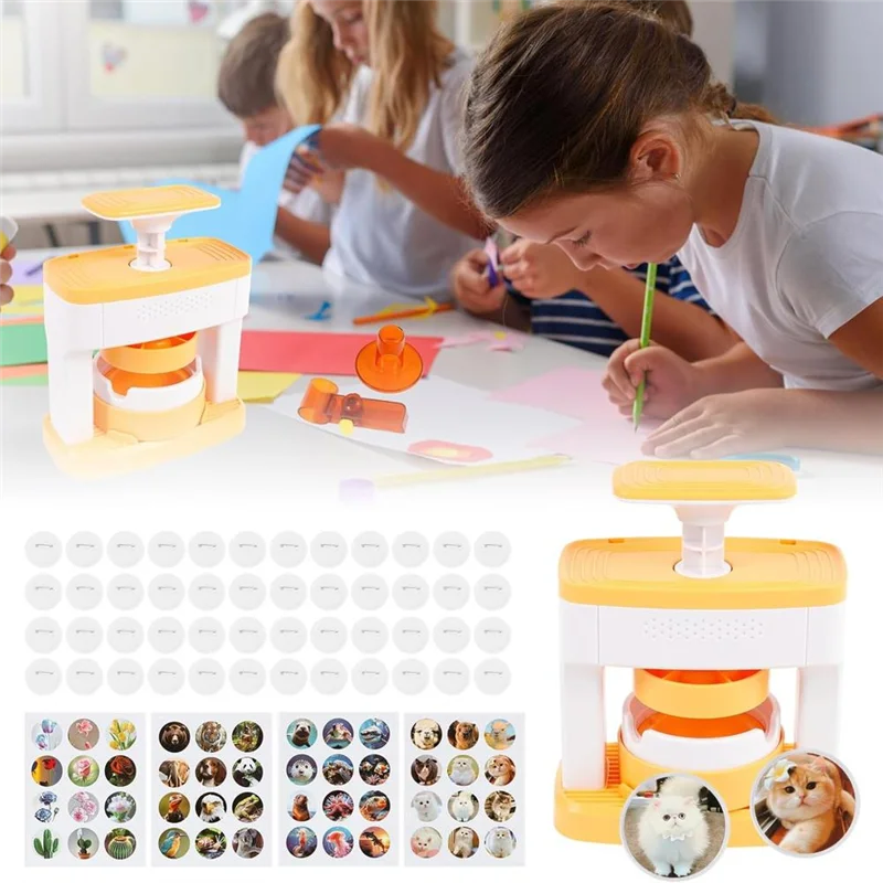 Practical-Badge Maker Machine, Solid Pin Maker, Creativepress Machine Badge Punch Kit, Easy To Use Pin Badge Maker For Children