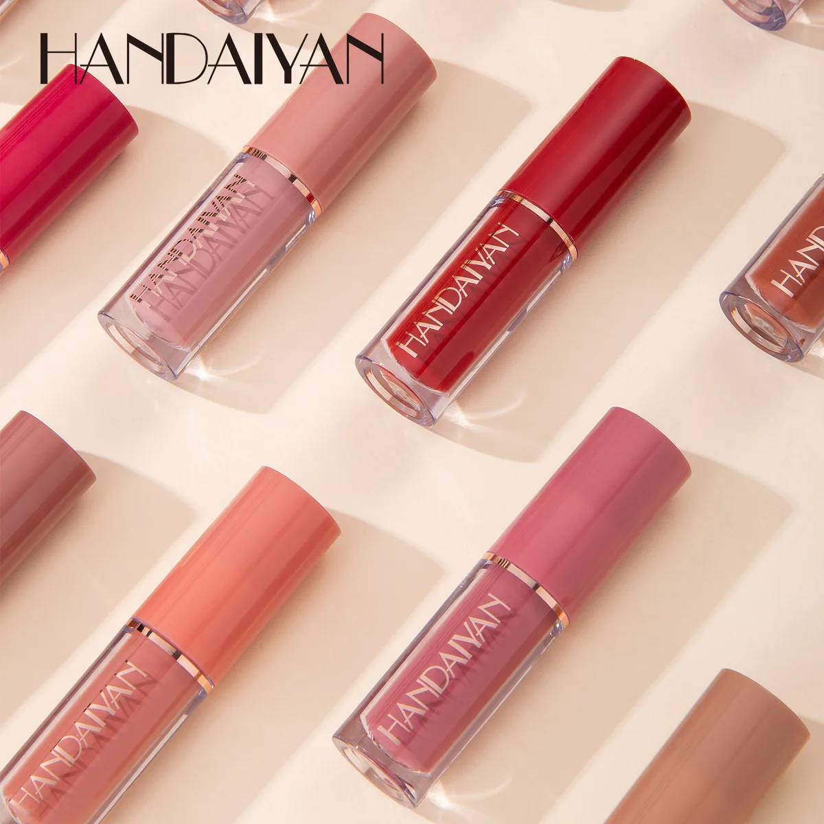 HANDAIYAN-Batom Líquido Velvet Matte Red, Maquiagem Nude, Longa Duração, Impermeável, Cosméticos de Beleza, Mulheres, 12pcs