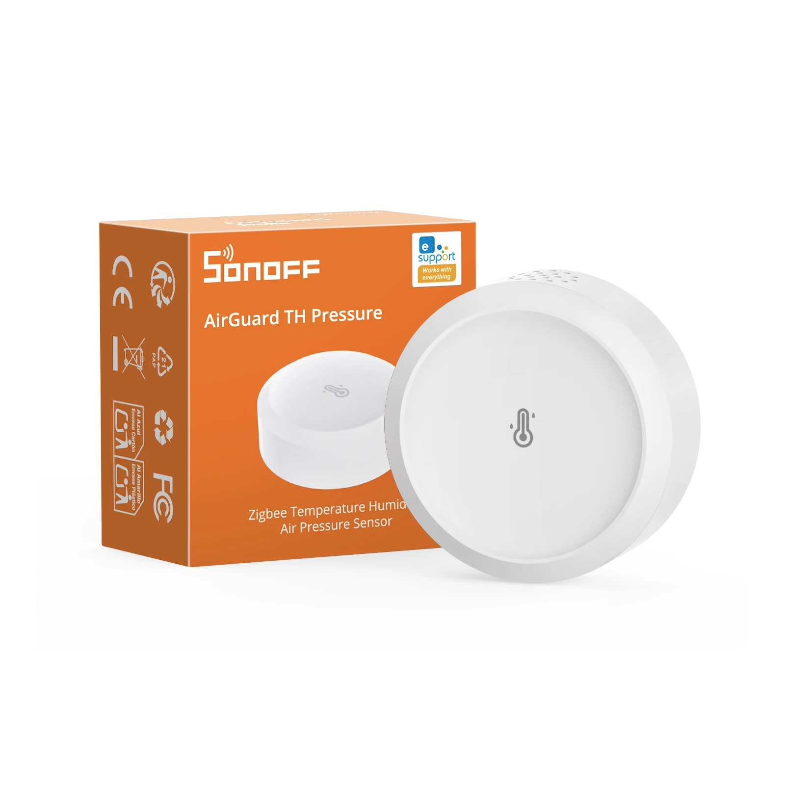 Sonoff Luftdrucksensor Zigbee Temperatur- und Feuchtigkeitsmesser Barometrischer Smart Home Innenraum-Wettermonitor APP-Benachrichtigung Büro SNZB-02M