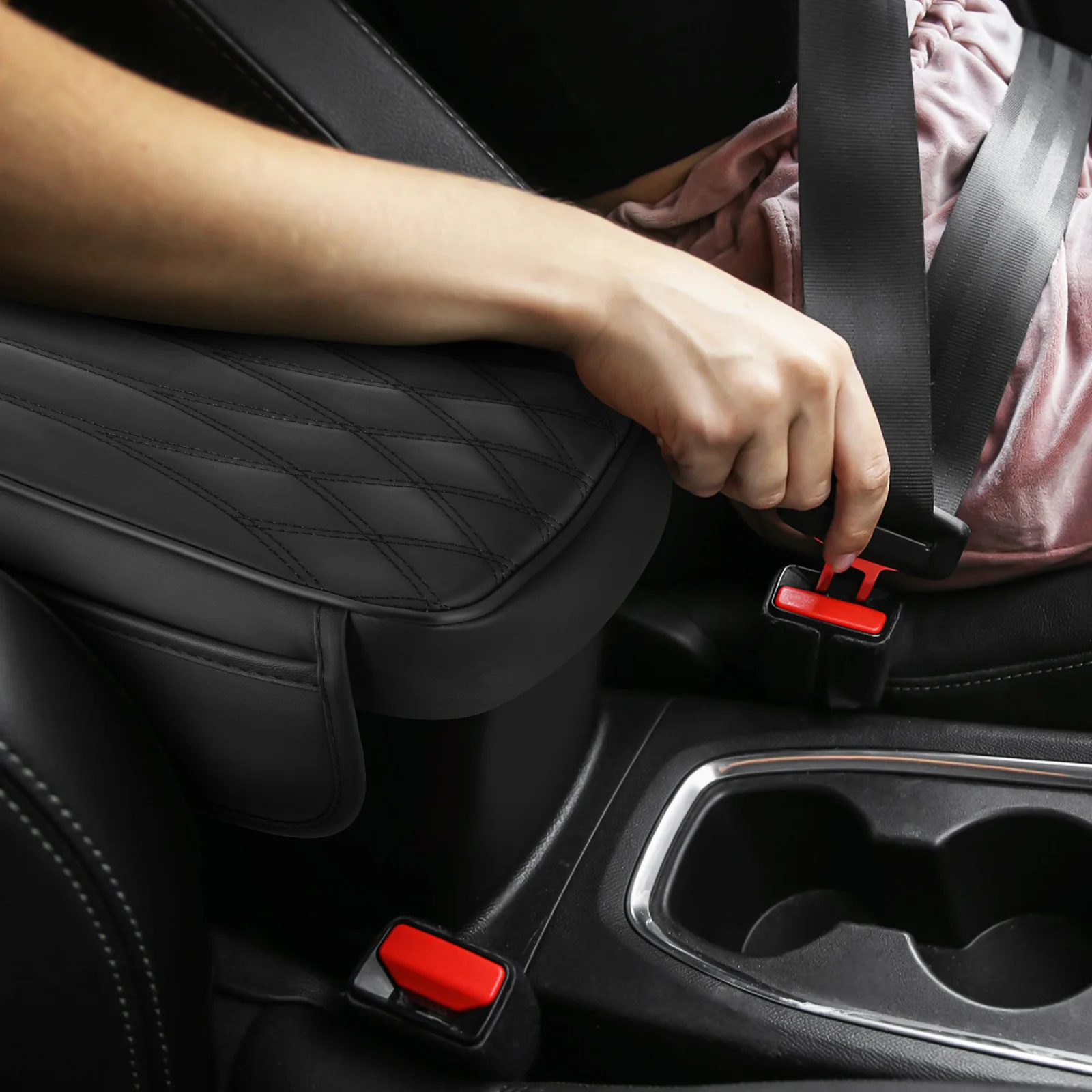 

Elevated Comfort Armrest Cushion for Car Center Console SUV Padded Cover Storage Pocket Durable Wear-Resistant Easy Secure