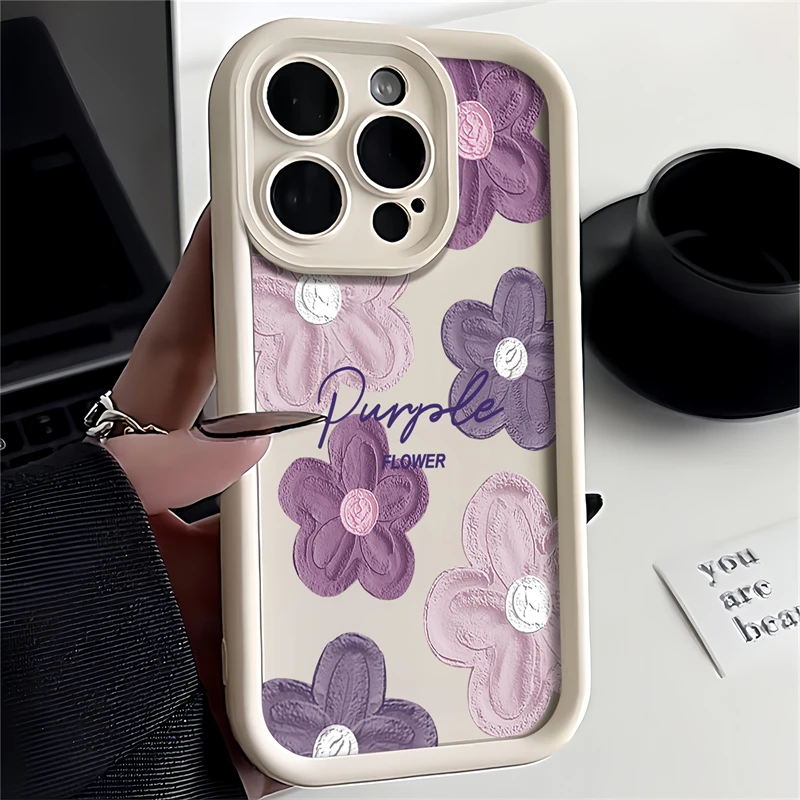 Flower Silicone Phone Case For OPPO Find X3 Pro X5 X2 X3 Lite F9 F19 F11 F12 R17 R11S R15 Pro Shockproof Soft Bumper Back Cover