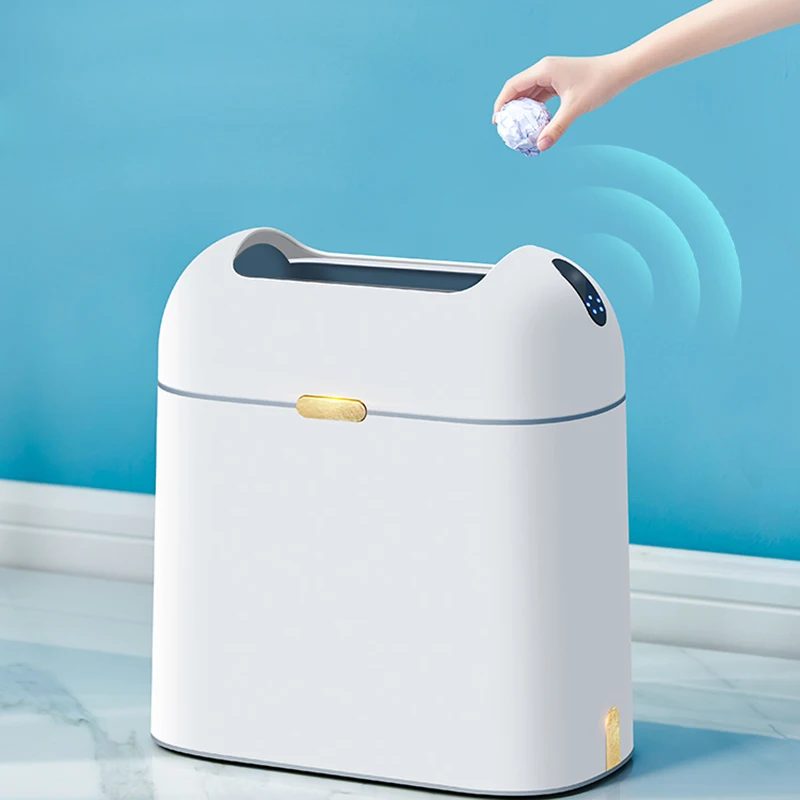 

9L Smart Trash Bin Double Opening And Closing Of The Capsule Closed Taste Trash Can Smart Sensor Automatic Sensor Trash Can