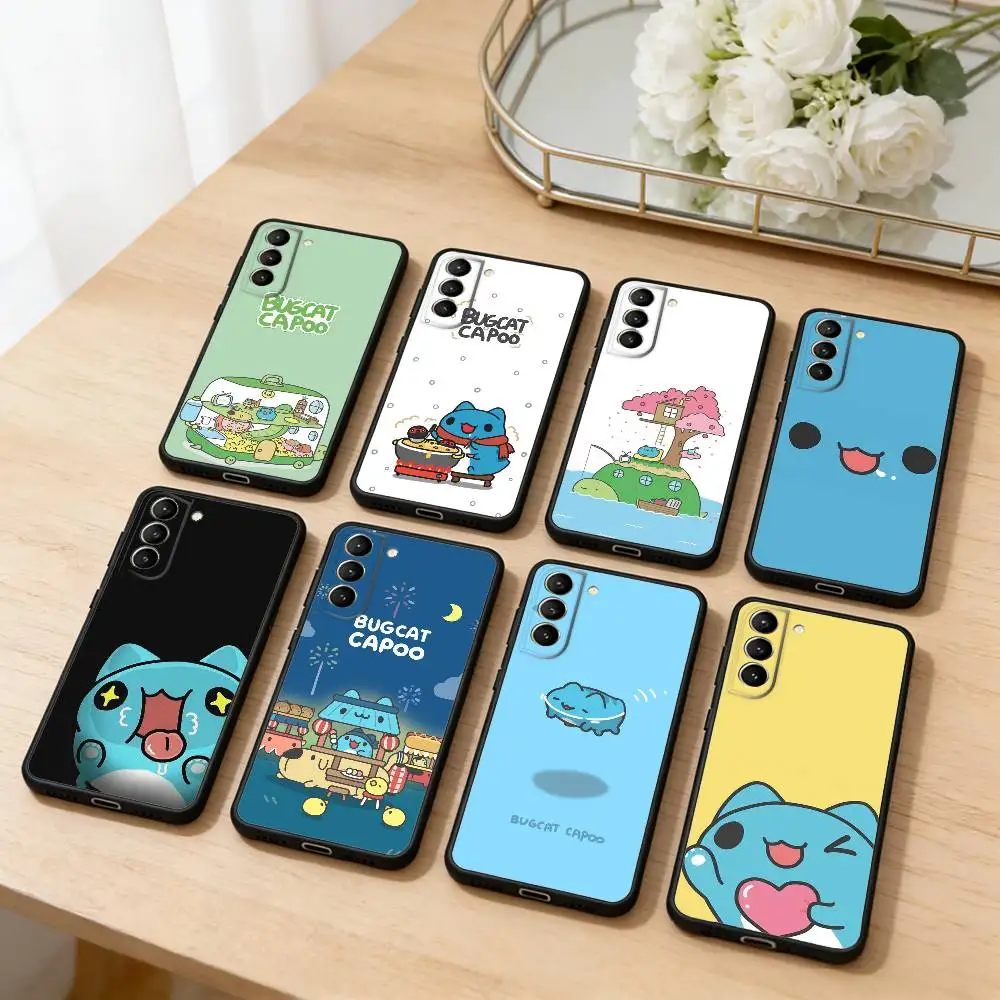 

Bug Cat C-Capoo Phone Case For Samsung S25,24,23,22,30,21,10,9,Ultra,Plus,Lite,FE,4,5 G Soft Black Case