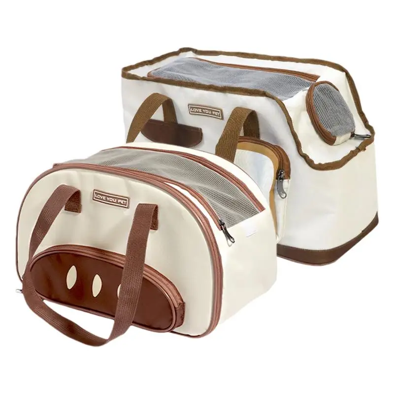 

Pet Carrying Bag Cat Dog Carrier Easy Load Bag Handheld Or Shoulder Bread-Based Design Bag For Small Medium Cats Under 16.53lb