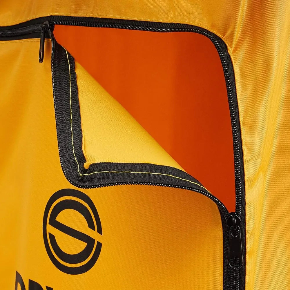 عربة التنظيف التجارية على عجلات - علبة التدبير المنزلي باللون الأسود مع غطاء وأرفف وحقيبة من الفينيل