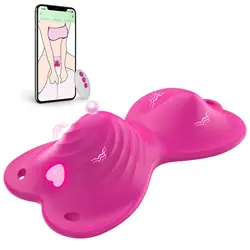 Vibrador de clítoris portátil para mujer, estimulador de mariposa con Control remoto por aplicación, 18 modos de vibración, Juguetes sexuales para adultos