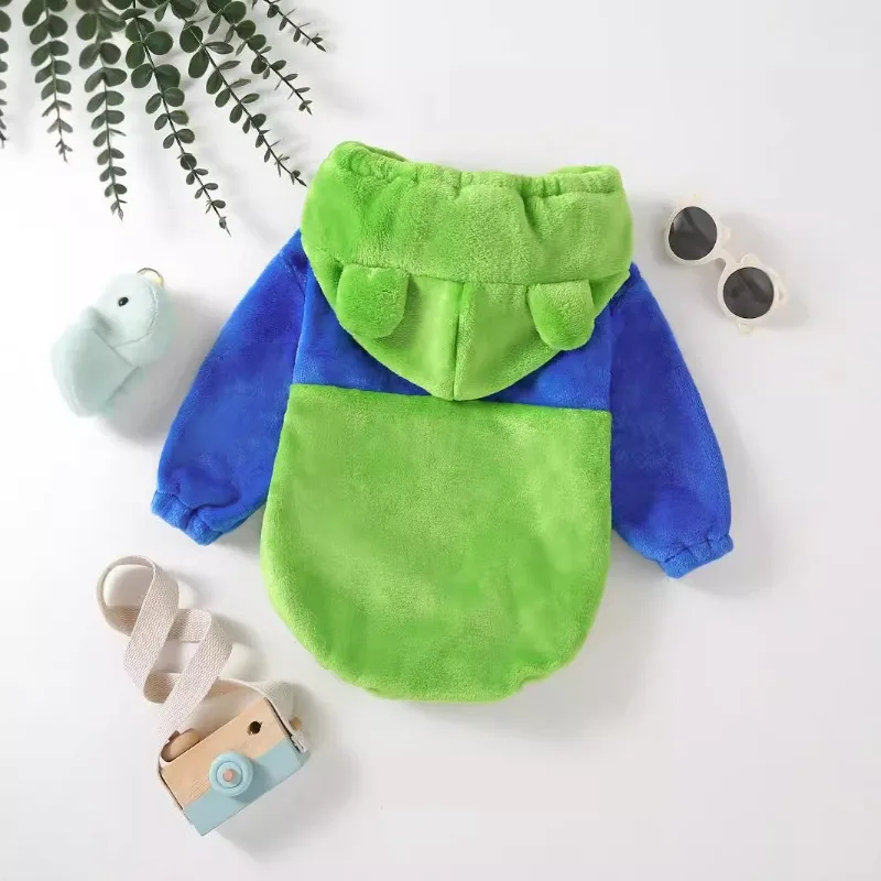 Baby Boys Girls Lovely Bear Bodysuit Costume Halloween Toddler Autumn Winter Fluffy Soft Hooded Romper Party One-Pieces Clothes