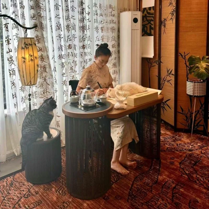 Balcony tea table and chair combination living room tea making household small tea table