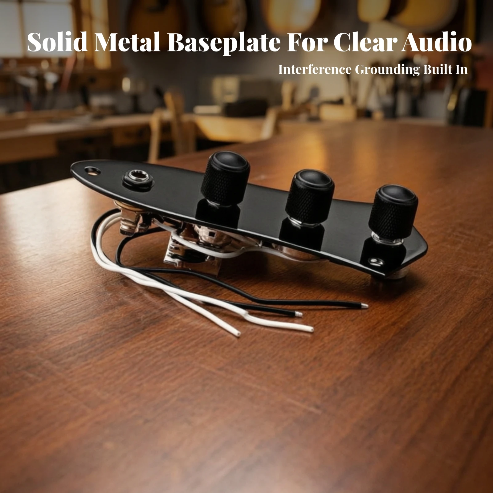 Prewired Control Plate Long-Lasting Guitar Control Plate with Knobs Knurled Versatile for Luthiers